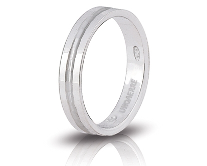 [000AF 286000002092504] Fedina di fidanzamento Unoaerre Biancospino 3,8 mm argento 925