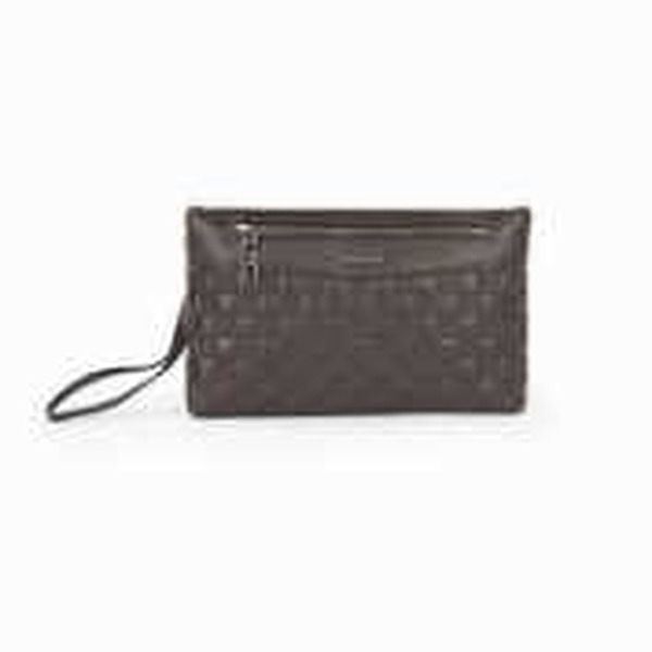 [BS41544-IO34] Pochette Barbieri Creazioni in pelle testa di moro a scacchi con polsiera