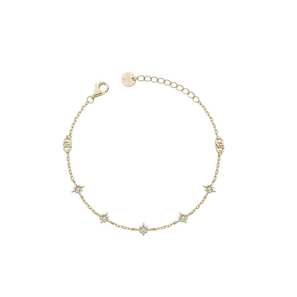 [ALJ324] Bracciale Liu Jo Luxury in argento 925 dorato con stelle e zirconi ALJ324