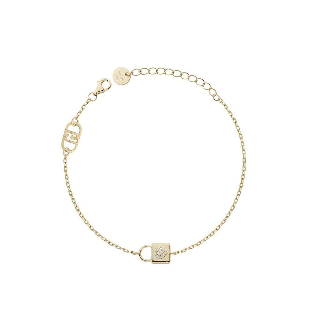 [ALJ339] Bracciale Liu Jo Luxury in argento 925 dorato con lucchetto e zirconi ALJ339