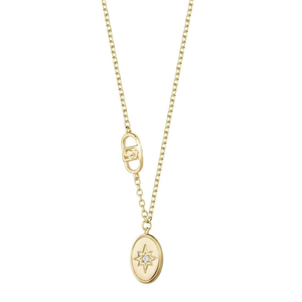 [ALJ259] Collana Liu Jo Luxury in argento color oro con medaglia ALJ259
