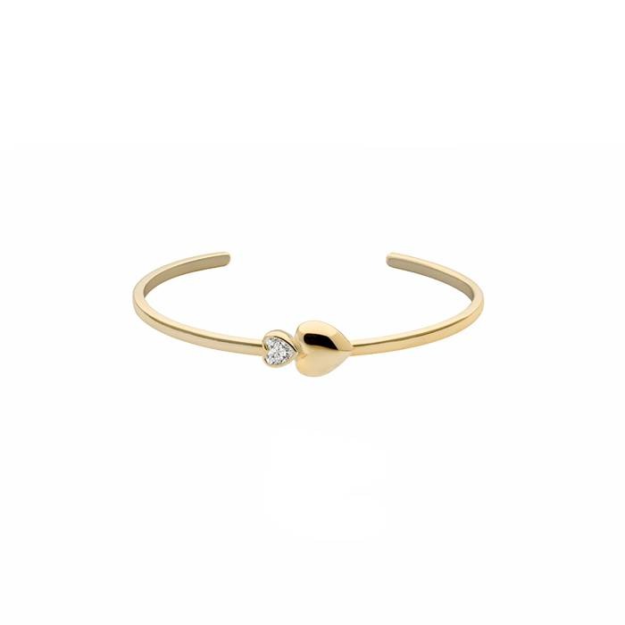 [ALJ275] Bracciale Liu Jo Luxury rigido in argento 925 dorato con cuori e zircone ALJ275