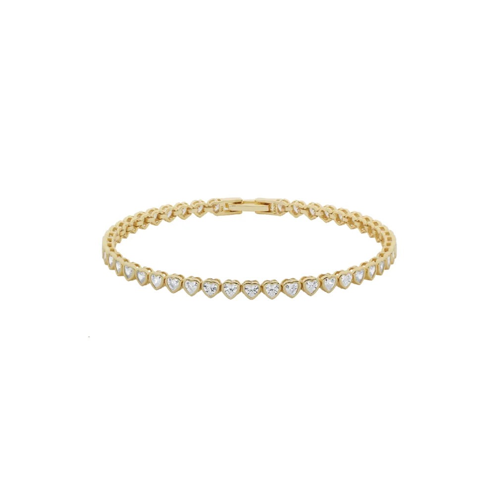 [ALJ335] Bracciale Liu Jo Luxury tennis in argento 925 dorato con cuori di zirconi ALJ335