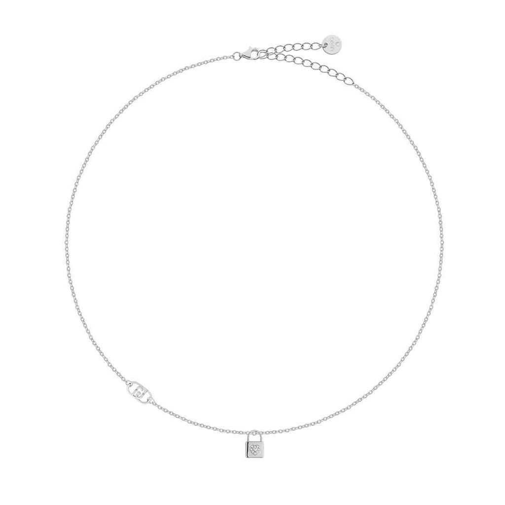 [ALJ363] Collana Liu Jo Luxury in argento 925 con lucchetto e zirconi ALJ363