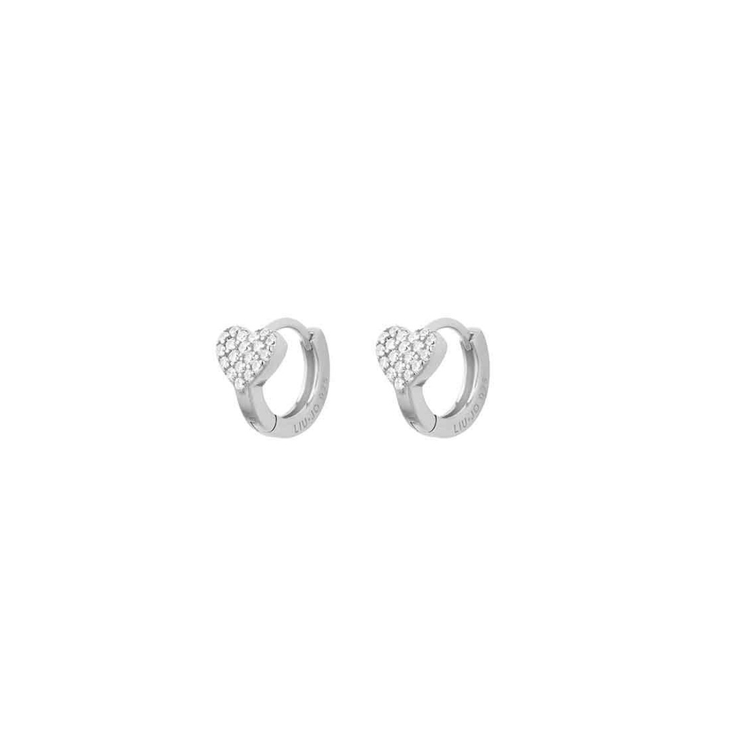 [ALJ248] Orecchini Liu Jo Luxury a cerchietto in argento 925 con cuore di zirconi ALJ248
