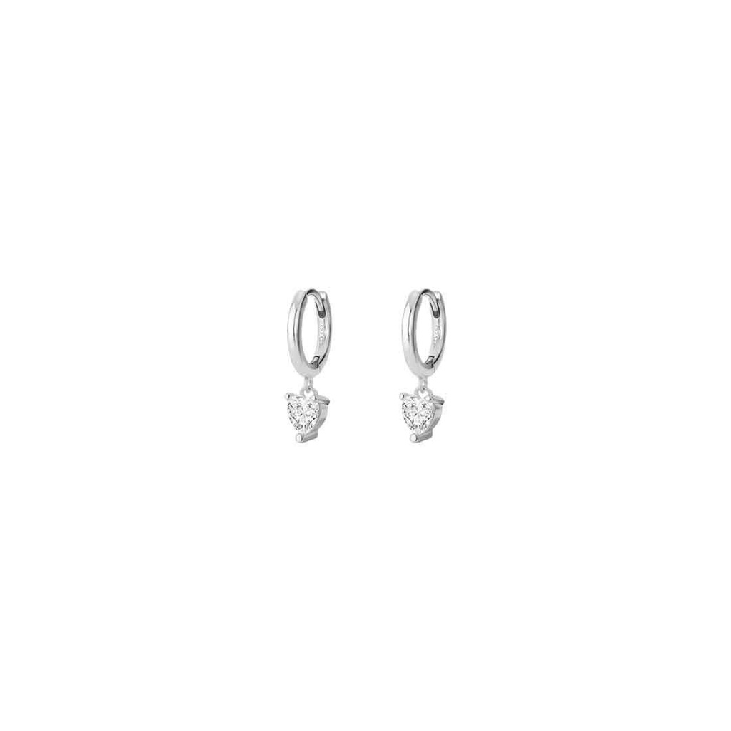 [ALJ274] Orecchini Liu Jo Luxury a cerchietto in argento 925 con cuore pendente di zircone ALJ274