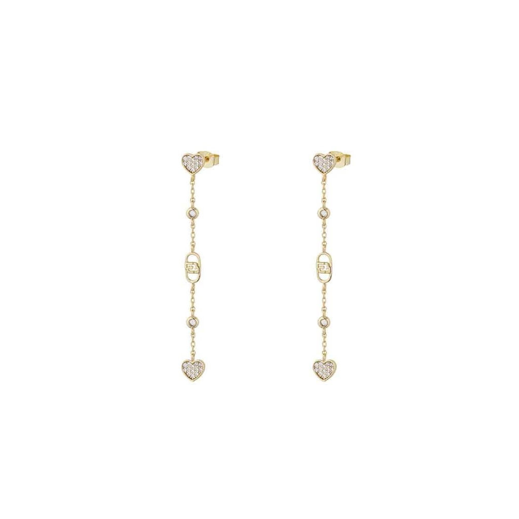 [ALJ331] Orecchini Liu Jo Luxury pendenti in argento color oro con cuori ALJ331