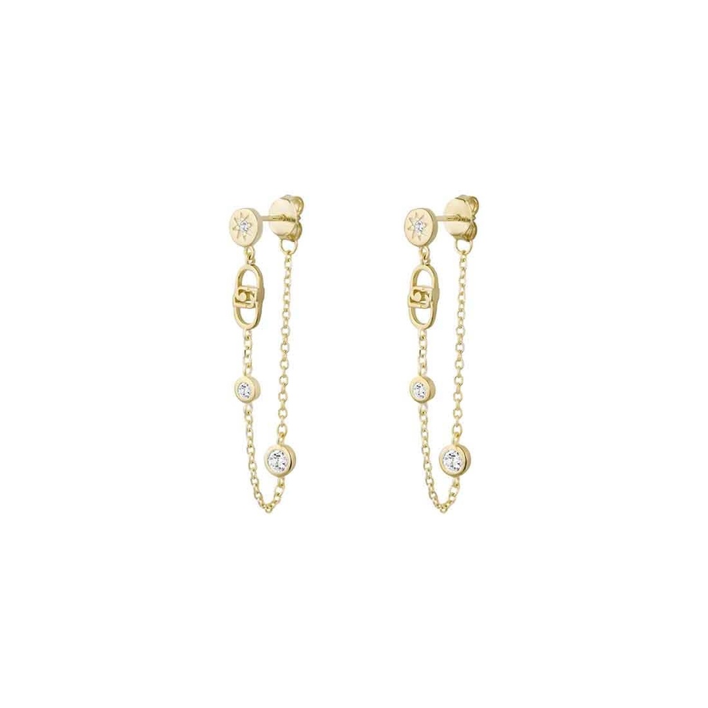 [ALJ281] Orecchini Liu Jo Luxury pendenti in argento color oro ALJ281