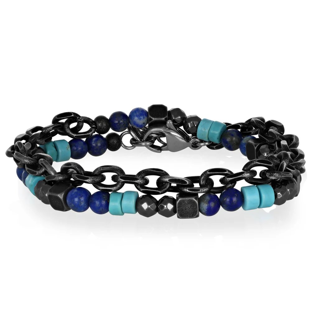 [BACM0916SBR-1] Bracciale uomo acciaio Zayin Goyate