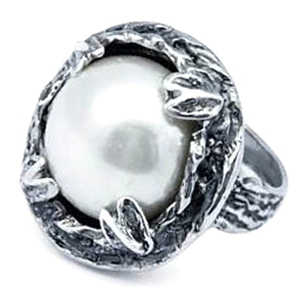 [EVO 476 ARG] Bruzia Gioielli – Ring with white natural pearl 14.00/15.00 EVO 476