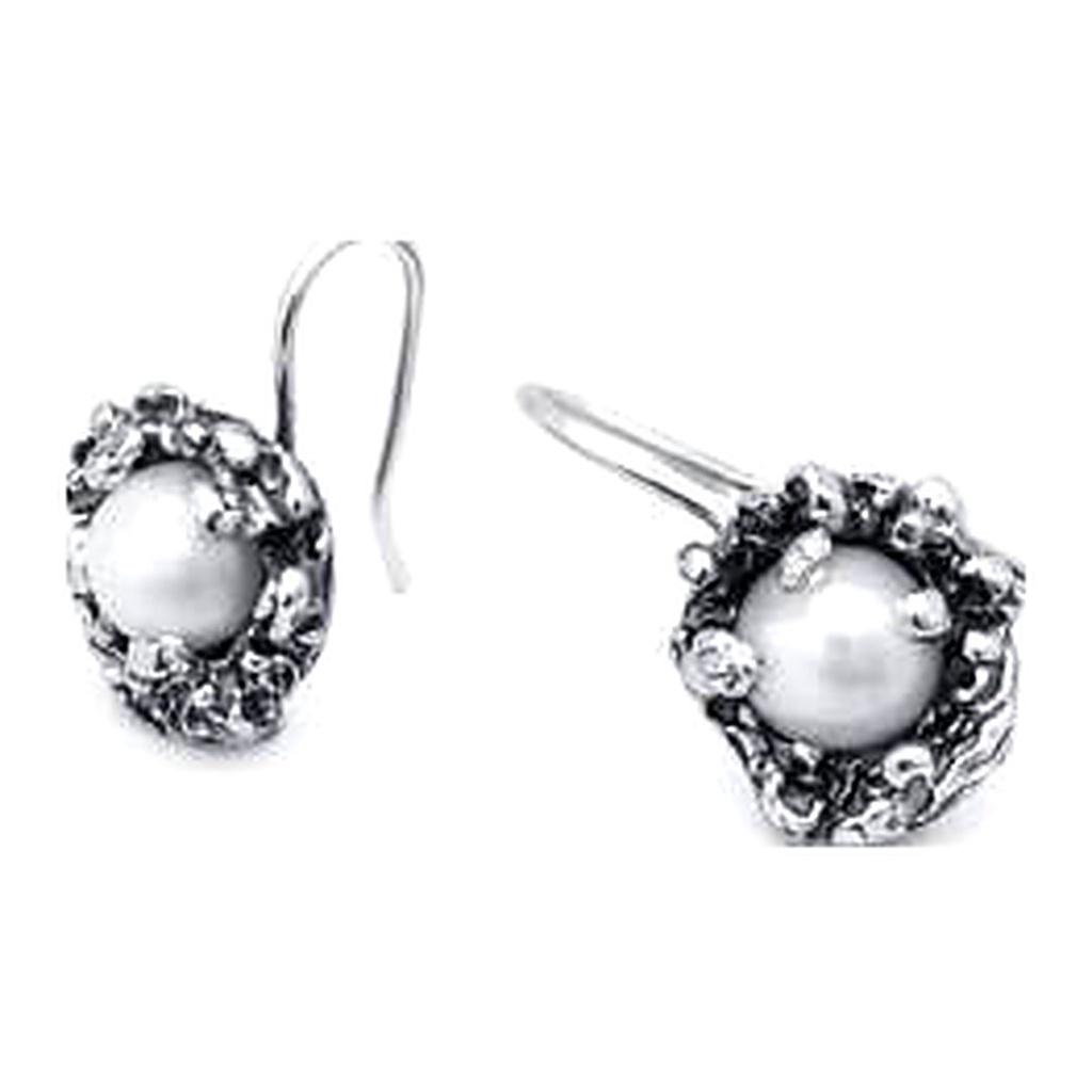 [EVO 483 ARG] Bruzia Gioielli – Earrings with white natural pearls 6.5/7.5 EVO 483