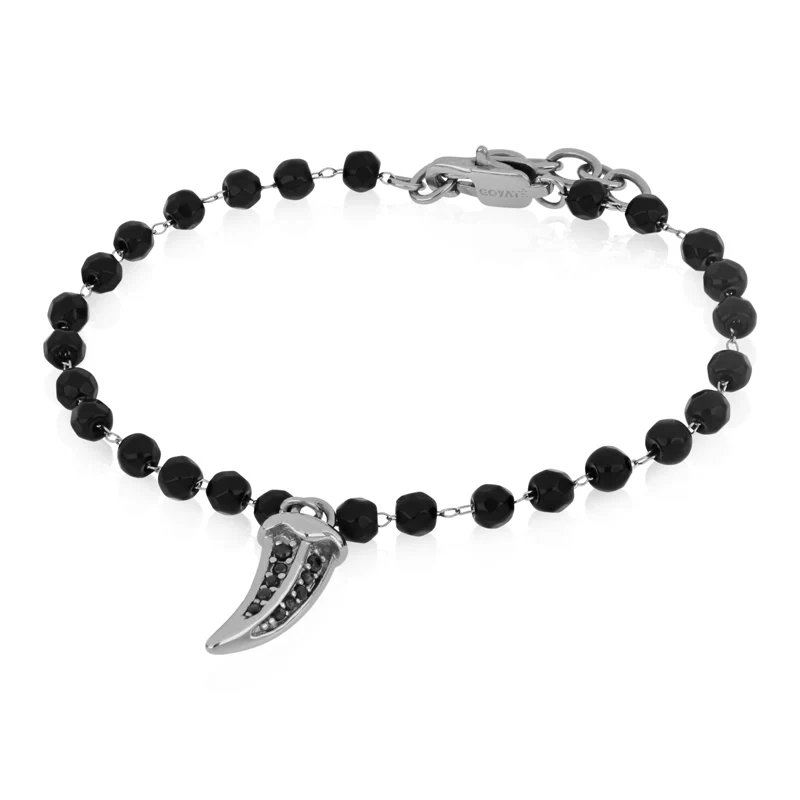[BACM0868#B] Bracciale uomo acciaio con zanna Talon Goyate