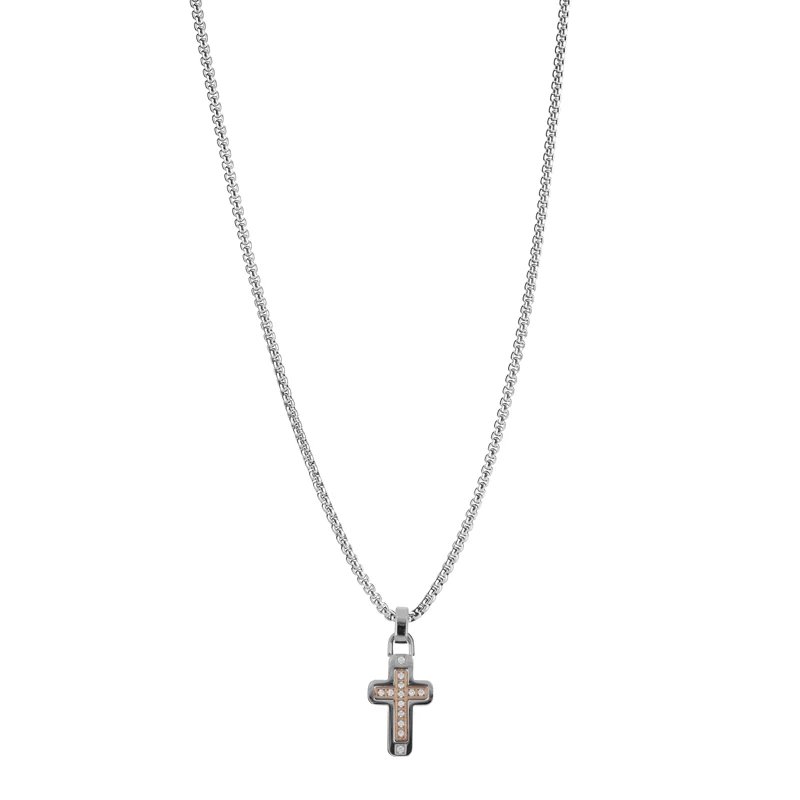 [PACM0157#S] Collana con croce uomo acciaio Alistair Goyate