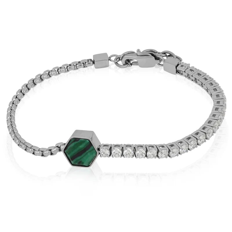 [BACM0859#SDB] Bracciale tennis uomo acciaio Sieris Goyate