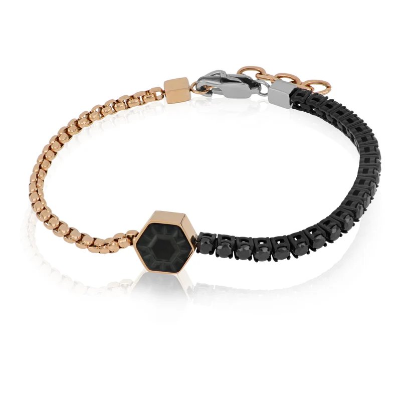 [BACM0859#PB] Bracciale tennis uomo acciaio Sieris Goyate