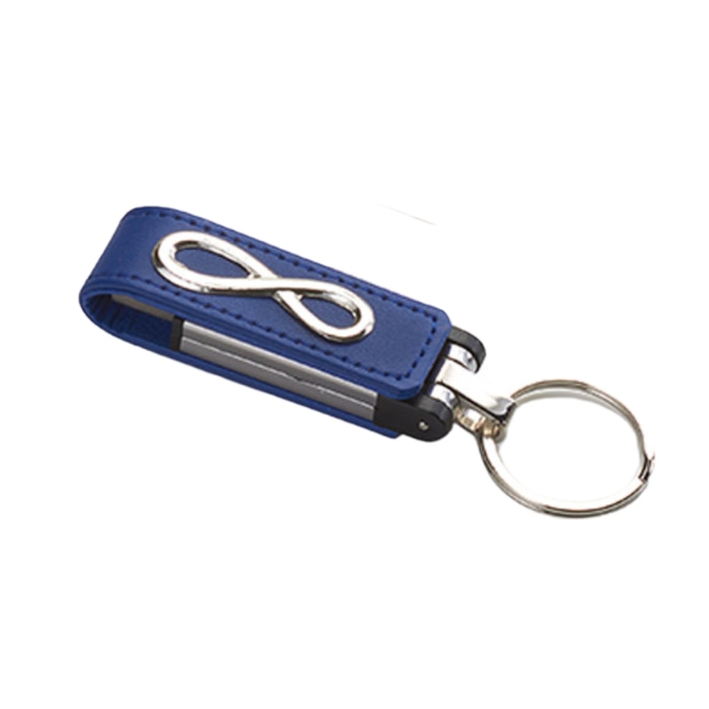 [pcinfblu] Portachiavi in pelle con penna usb 16gb Acca castellani (Blu)