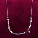 [AGI 1000/B-ZBlu uomo-1] Collana IESUS Agios gioielli croce zirconi bianchi