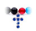 bracciale uomo donna argento pietre naturali agios gioielli made in italy collezione iesus croce zirconi blu