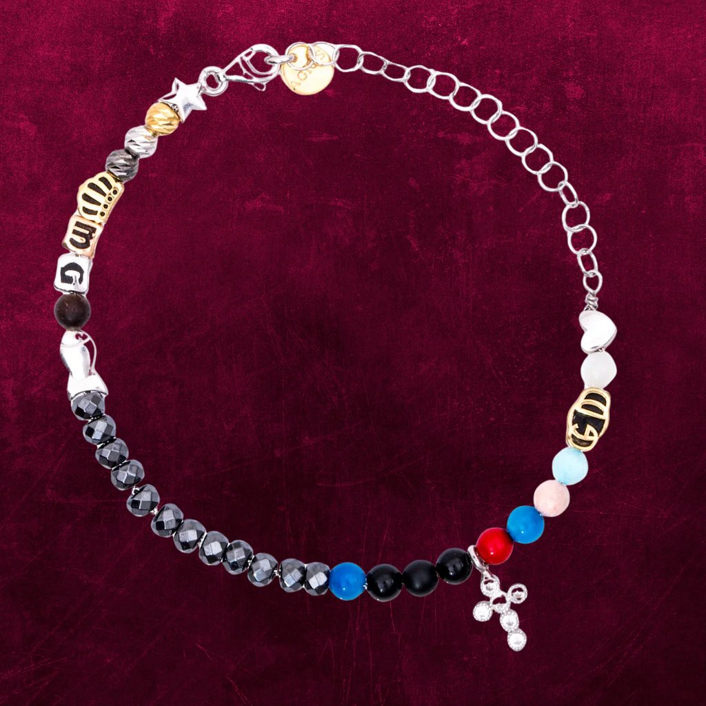 [AGI 1000/B-ZB] Bracciale donna IESUS Agios gioielli croce zirconi bianchi