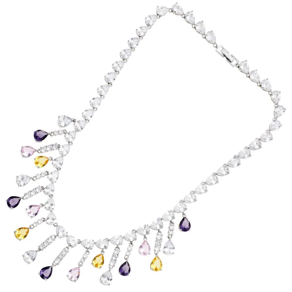 [500777C] Collana donna Ottaviani zirconia bianchi e colorati 500777C
