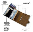 portafoglio moero vintage light brown zip 4.0 protezione rfid 3