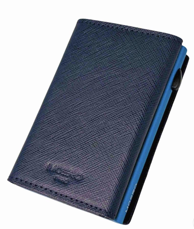 [safbluzip4.0 sienna] Portafoglio MOERO PRO 4.0 saffiano blue navy zip (Azzurro Sienna)