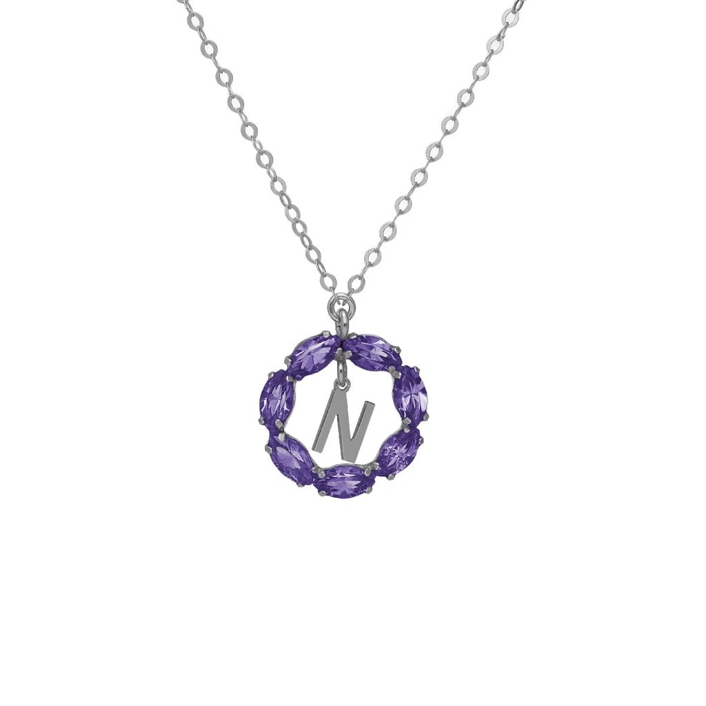 [A4229-NHG] Collana in argento lettera N Victoria Cruz