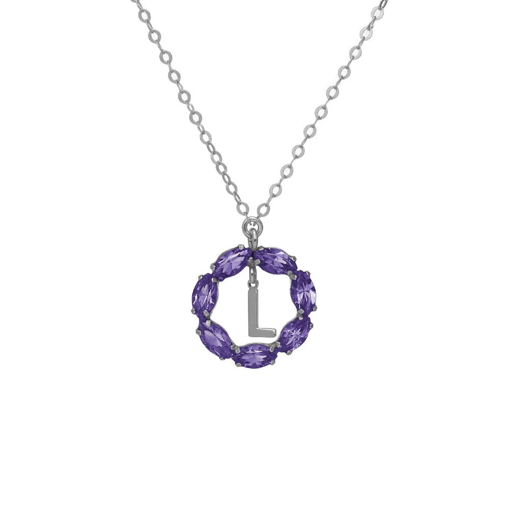 [A4229-LHG] Collana in argento lettera L Victoria Cruz