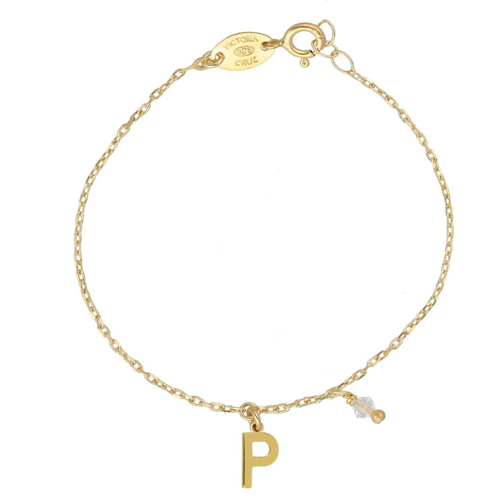 [A4232-PDP] Bracciale in argento lettera P Victoria Cruz