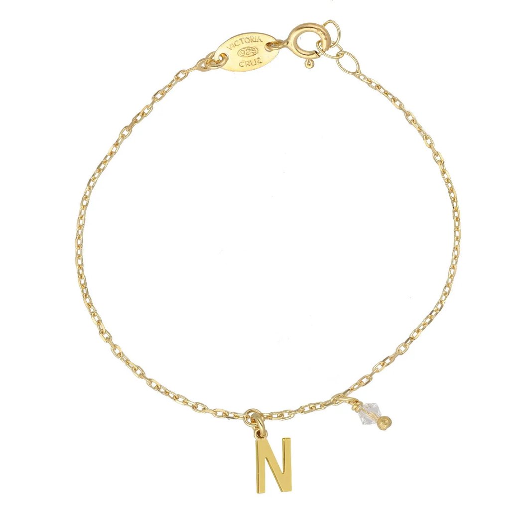 [A4232-NDP] Bracciale in argento lettera N Victoria Cruz