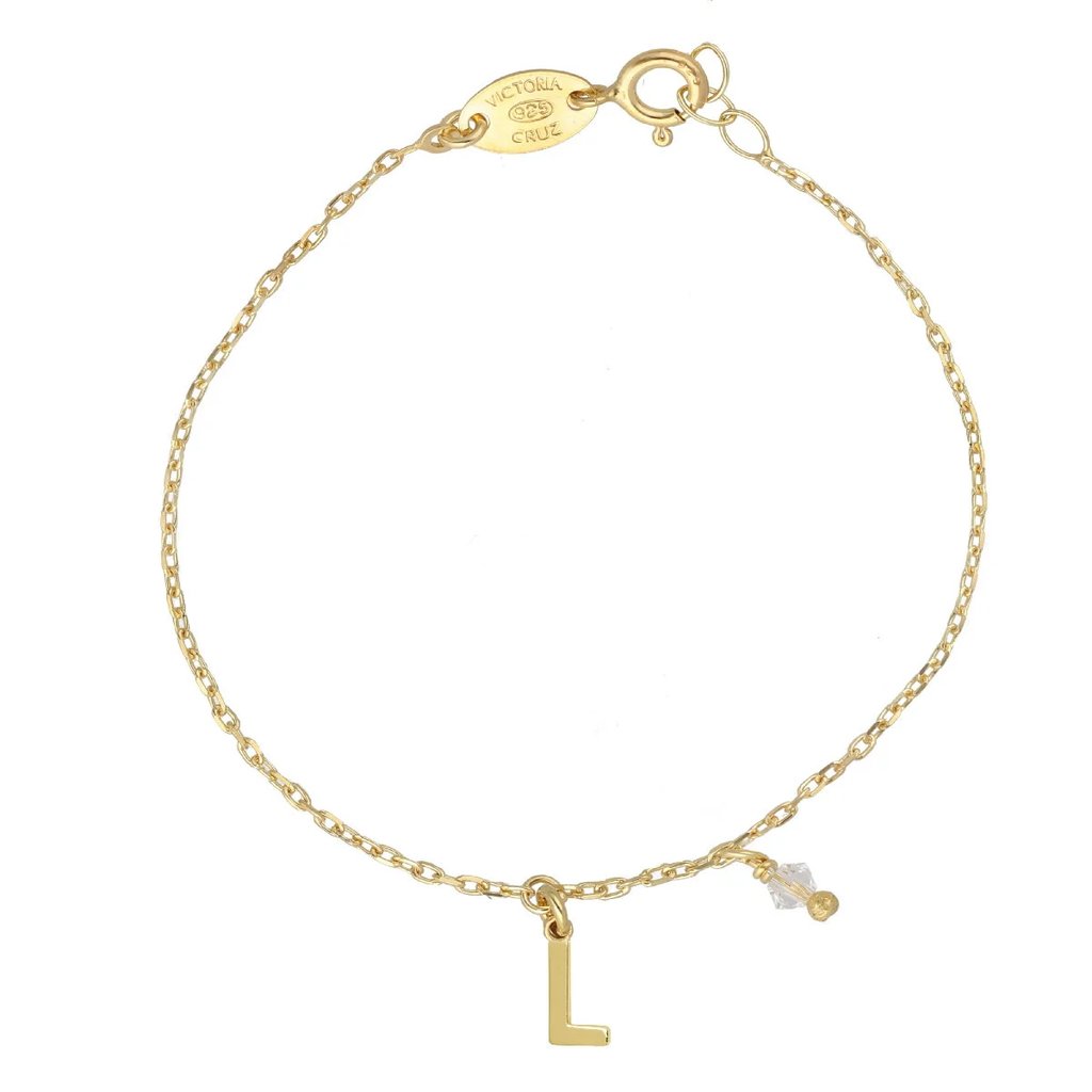 [A4232-LDP] Bracciale in argento lettera L Victoria Cruz
