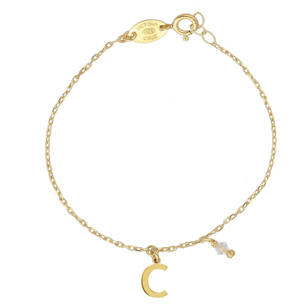 [A4232-CDP] Bracciale in argento lettera C Victoria Cruz