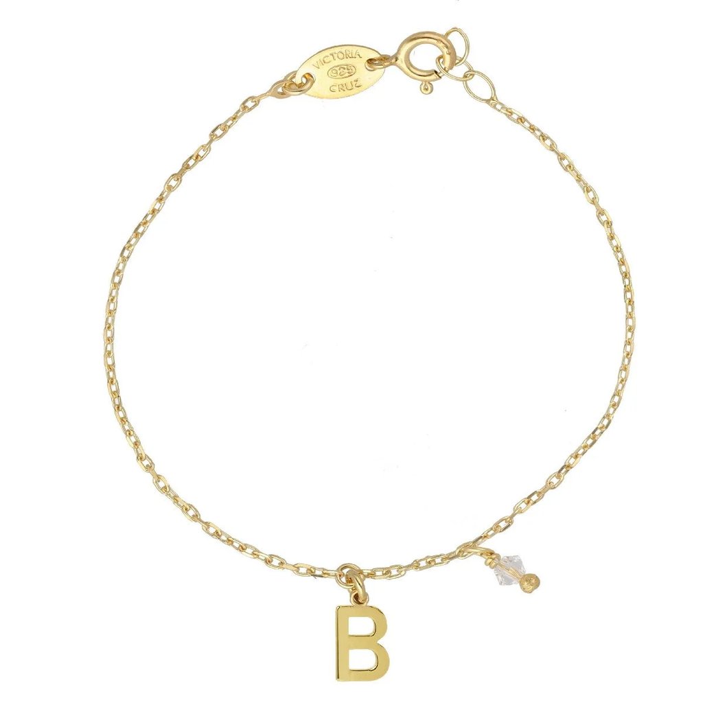 [A4232-BDP] Bracciale in argento lettera B Victoria Cruz