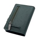 portafoglio moero saffiano green forest zip vera pelle protezione rfid 2