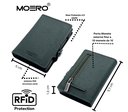 portafoglio moero saffiano green forest zip vera pelle protezione rfid 3