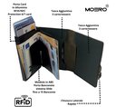 portafoglio moero saffiano green forest zip vera pelle protezione rfid 4
