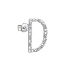 Mono orecchino donna argento lettera D Rosato Gioielli RZCU30