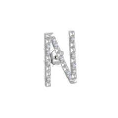 Mono orecchino donna argento lettera N Rosato Gioielli RZCU40