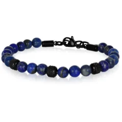 Bracciale uomo acciaio e lapislazzuli Orion Goyate