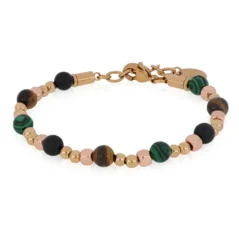 Bracciale uomo acciaio e pietre dure Zephyr Goyate