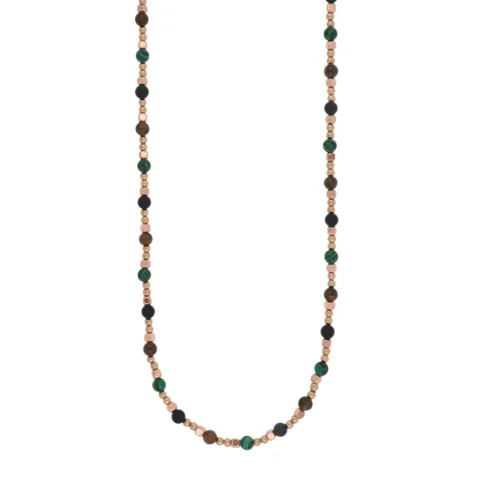 Collana uomo acciaio pietre dure Zephyr Goyate