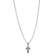 Collana con croce uomo acciaio Alistair Goyate
