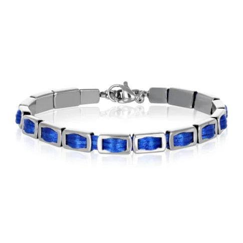 Bracciale_Uomo_Acciaio_e_Cordino_Blu_Intenso_-_Silan-BACM0932SDB