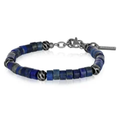 Bracciale_Uomo_Lapislazzuli_e_sfere_d_acciaio_-_Horran. BACM0915