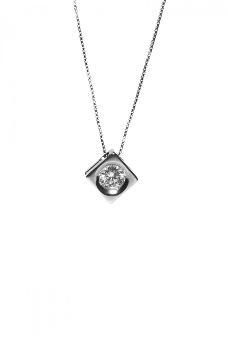 Naava Orecchini A Perno In Oro Bianco 18kt Con Diamante | Gioiello Di Lusso Con Certificato